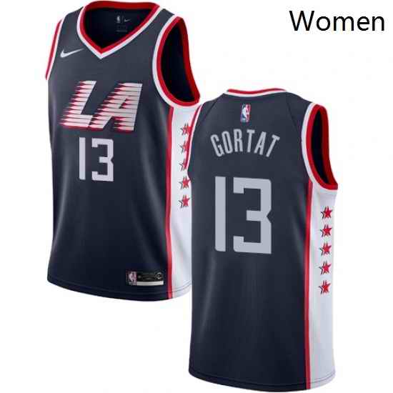Womens Nike Los Angeles Clippers 13 Marcin Gortat Swingman Navy Blue NBA Jersey City Edition